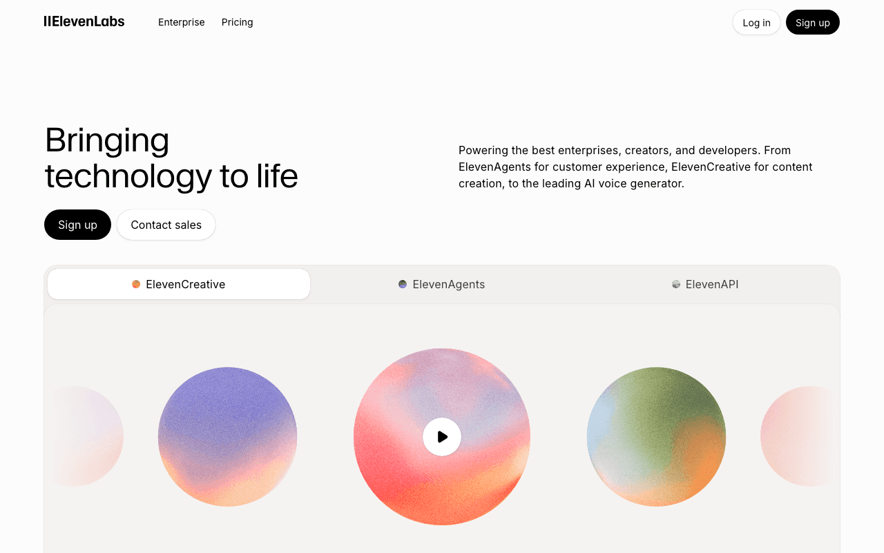 ElevenLabs website