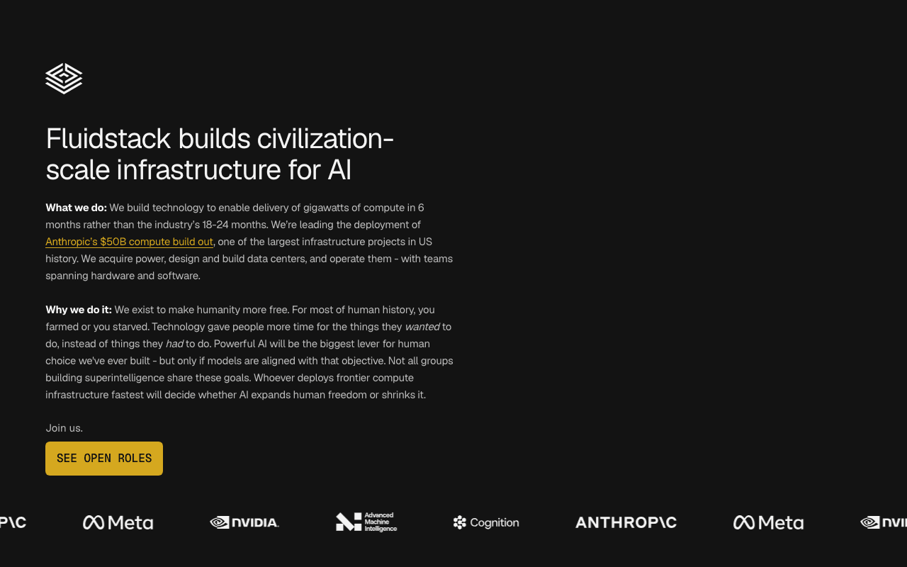 Fluidstack website