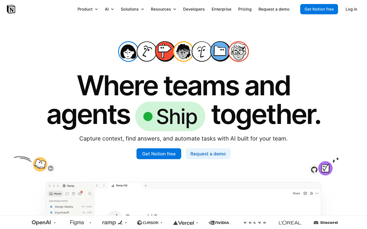 Notion website