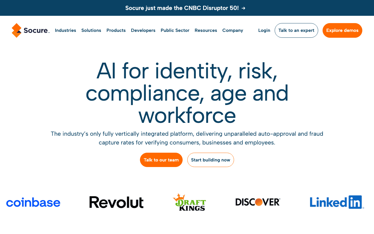Socure website