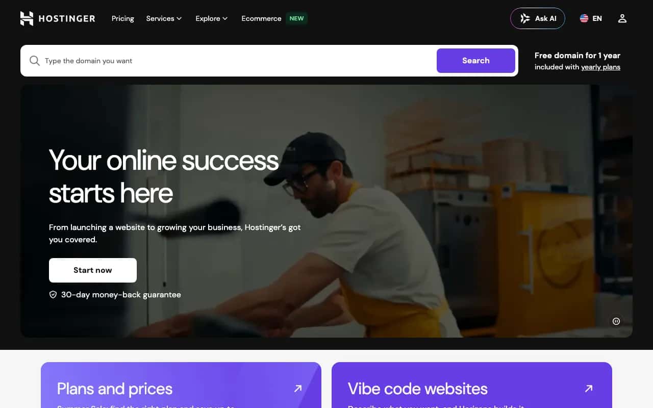 Hostinger website