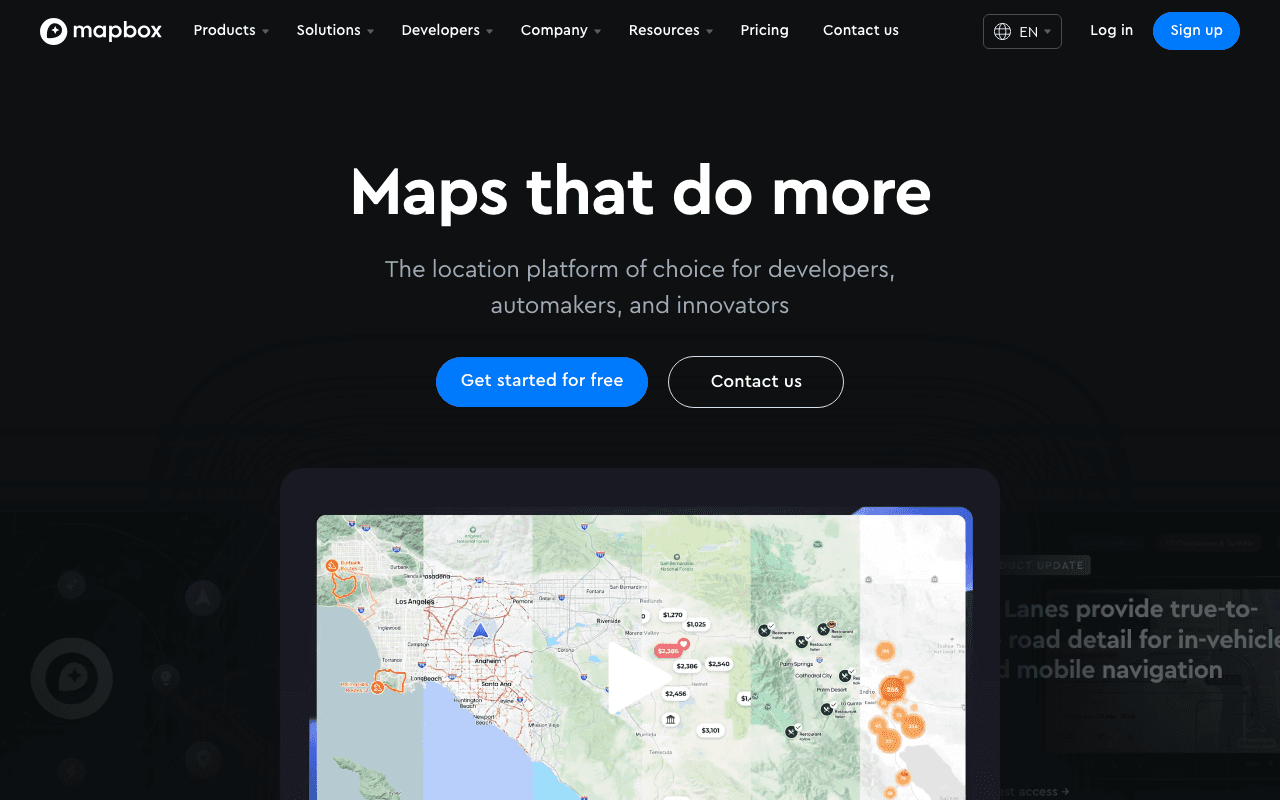 Mapbox website